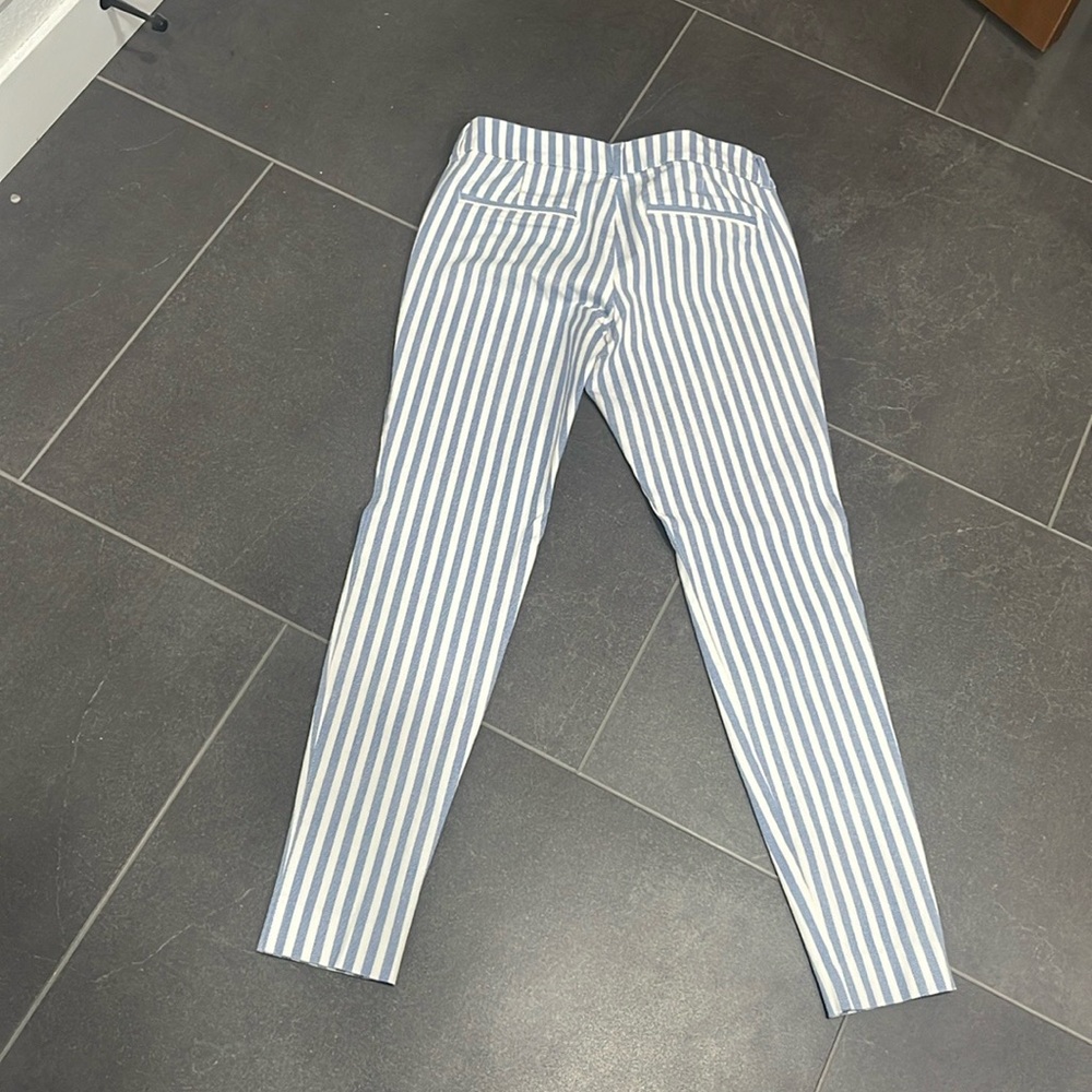 Blue and White Striped Pants
